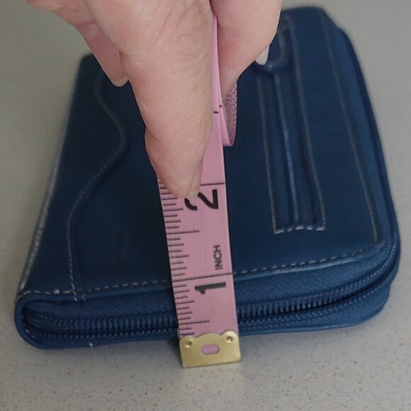 New Tignanello Genuine Blue Leather Zip-around Wallet - Picture 8 of 16